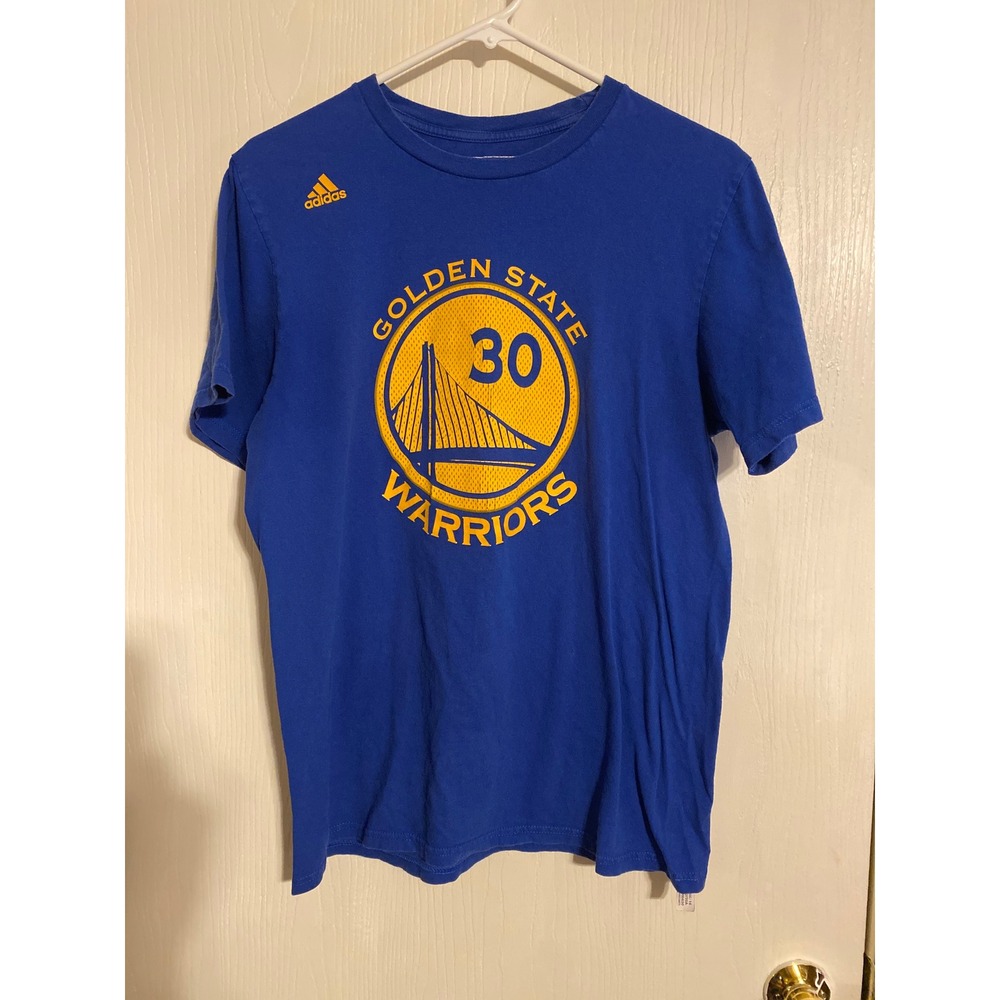 Adidas Golden State Warriors Steph Curry 30 NBA Blue Graphic T-Shirt Mens M 0512
